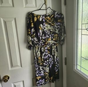 Taylor 6 abstract water color tie dye women's dress, bell short-sleeved 35